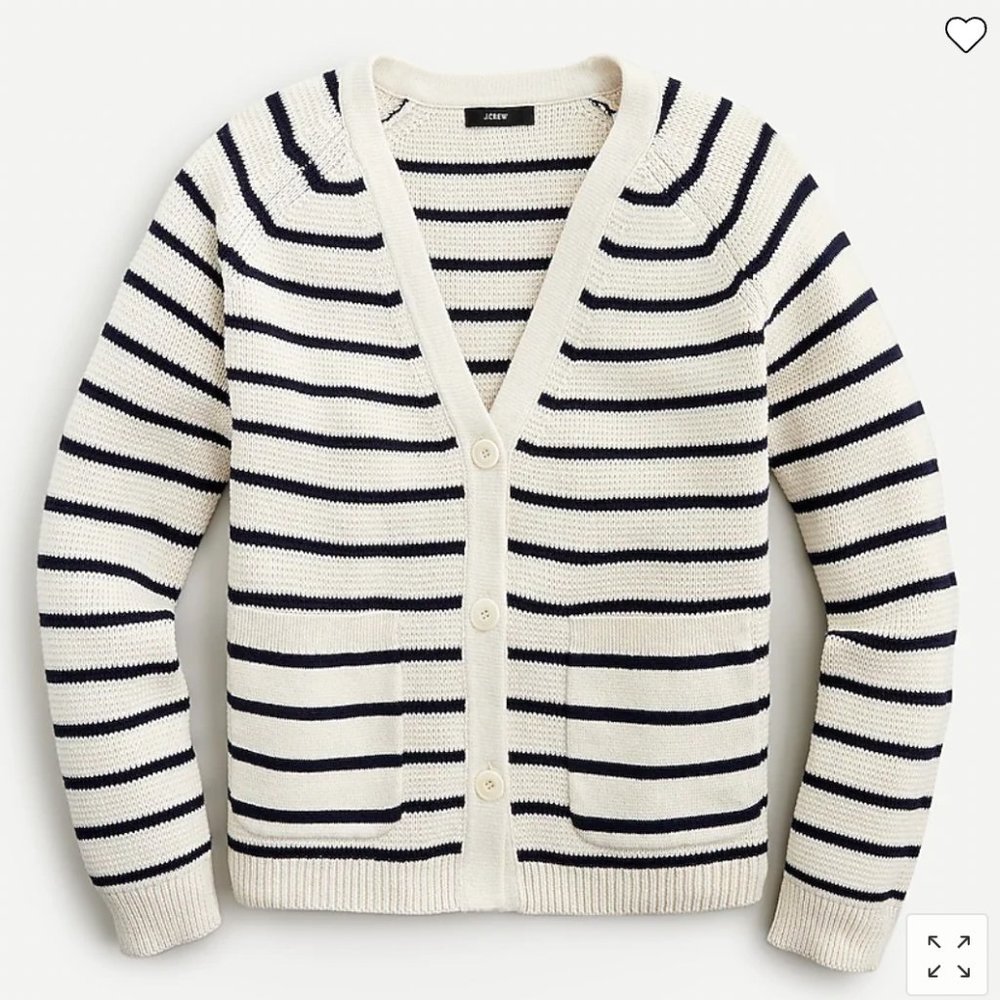 J. Crew V-neck cardigan sweater in stripe